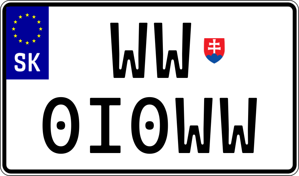 Tabuľka 34 × 20 cm s EČV WW0I0WW