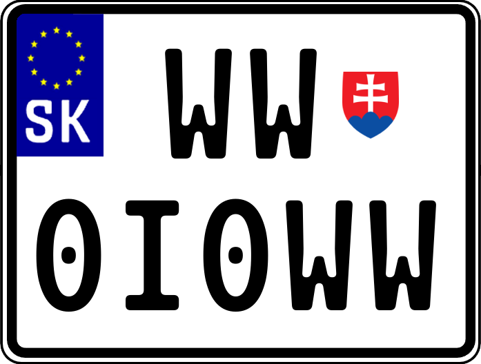 Tabuľka 14,5 × 11 cm s EČV WW0I0WW