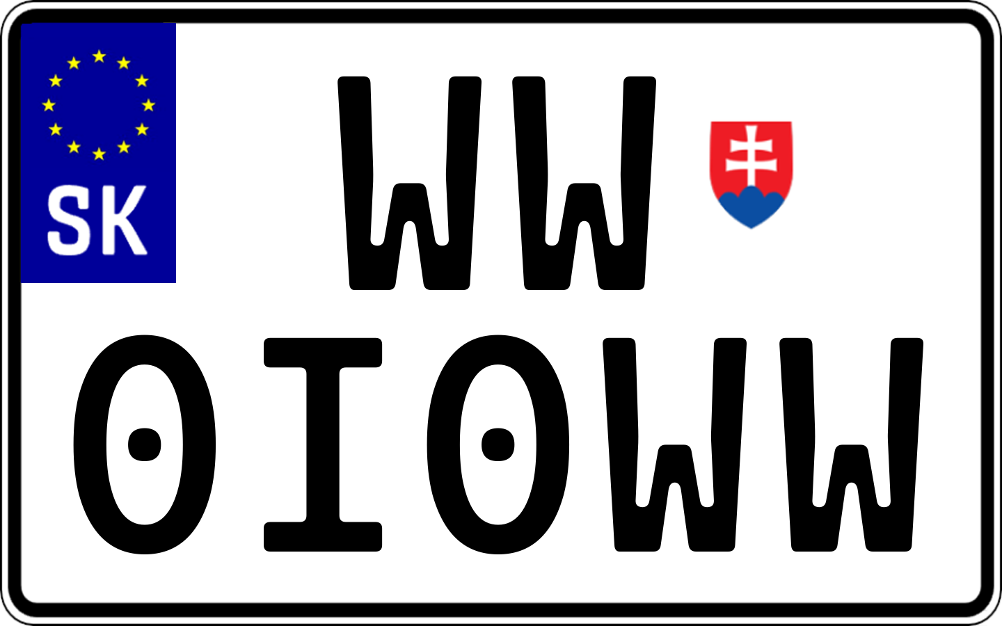 Tabuľka 24 × 15 cm s EČV WW0I0WW