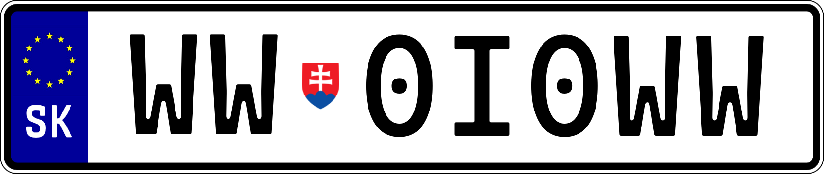 Tabuľka 52 × 11 cm – voliteľná s EČV WW0I0WW